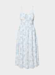 Typescript Cami Dress - WHITE/ VILLA BLUE