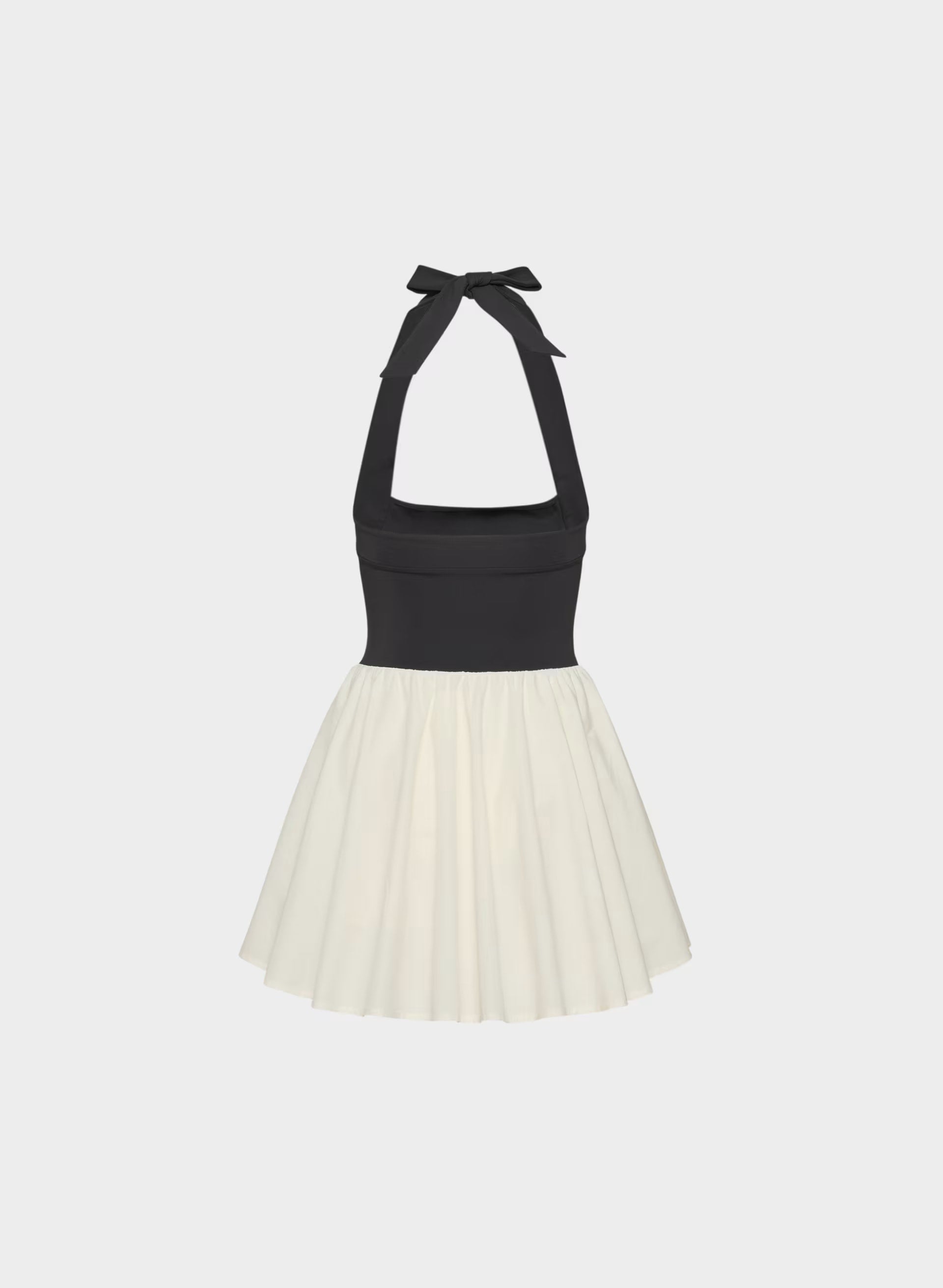 Courtyard Poplin Dress - LIGHT BIRCH/BLACK