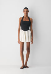 Courtyard Poplin Dress - LIGHT BIRCH/BLACK