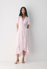 Gazette Dress - WHITE/PINK