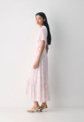 Gazette Dress - WHITE/PINK