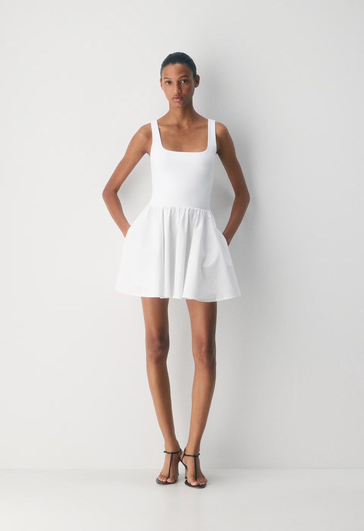 Revive Poplin Mini Dress - BRIGHT WHITE