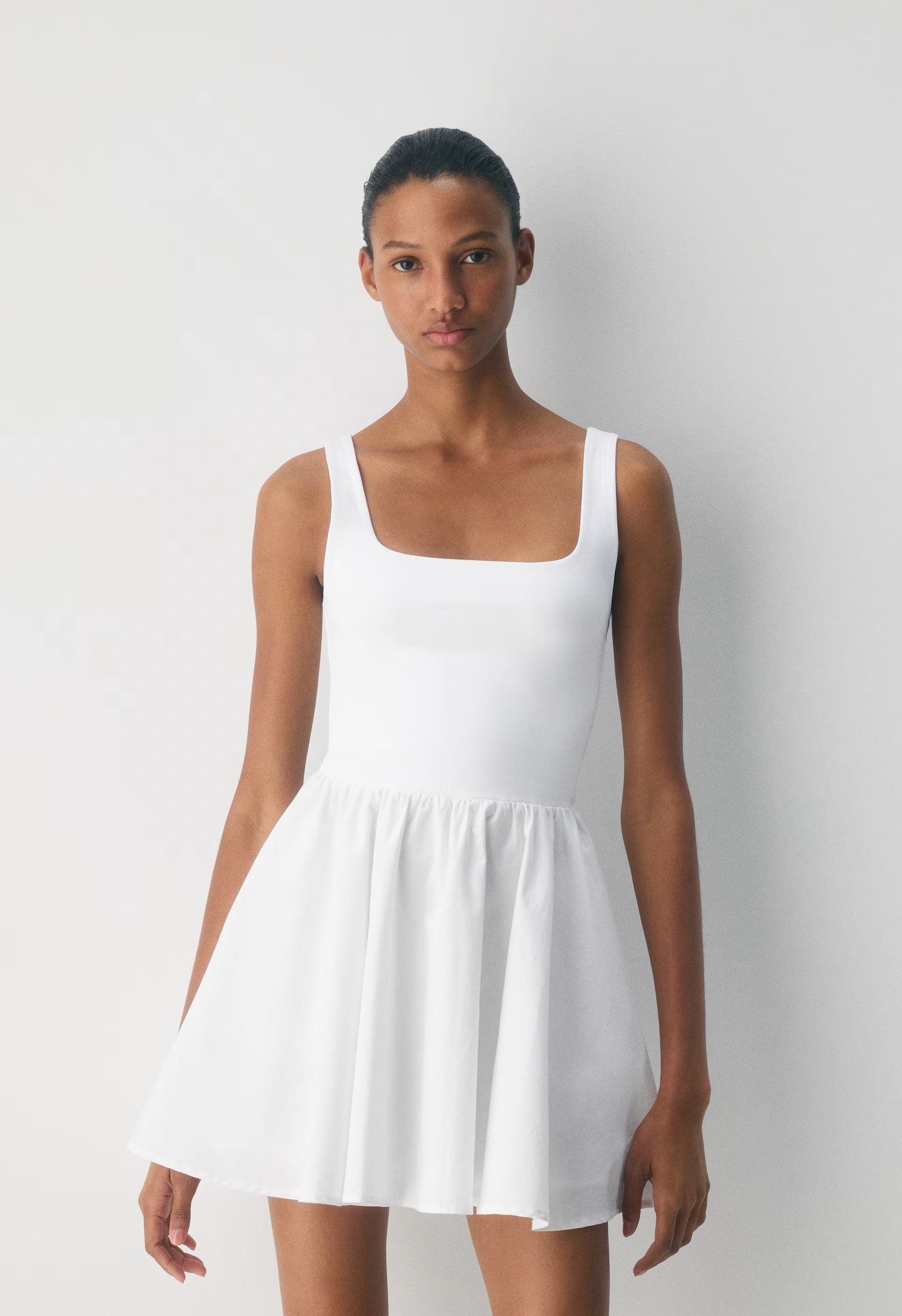 Revive Poplin Mini Dress - BRIGHT WHITE