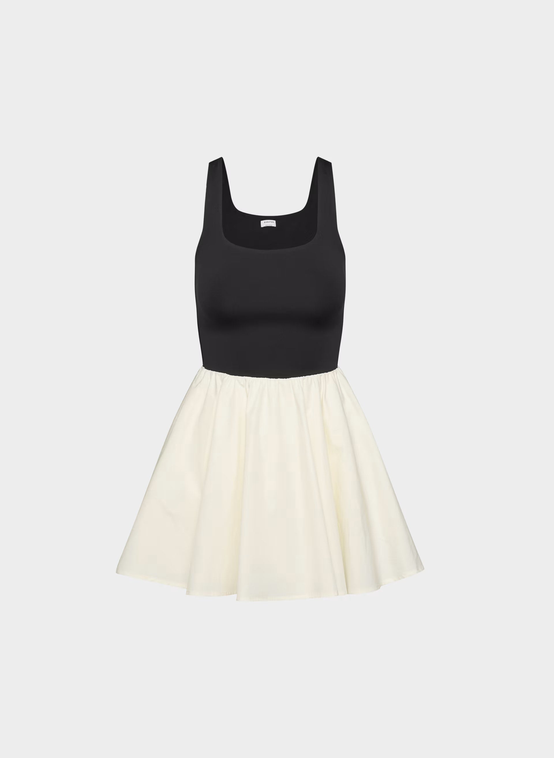 Revive Poplin Mini Dress - LIGHT BIRCH/BLACK