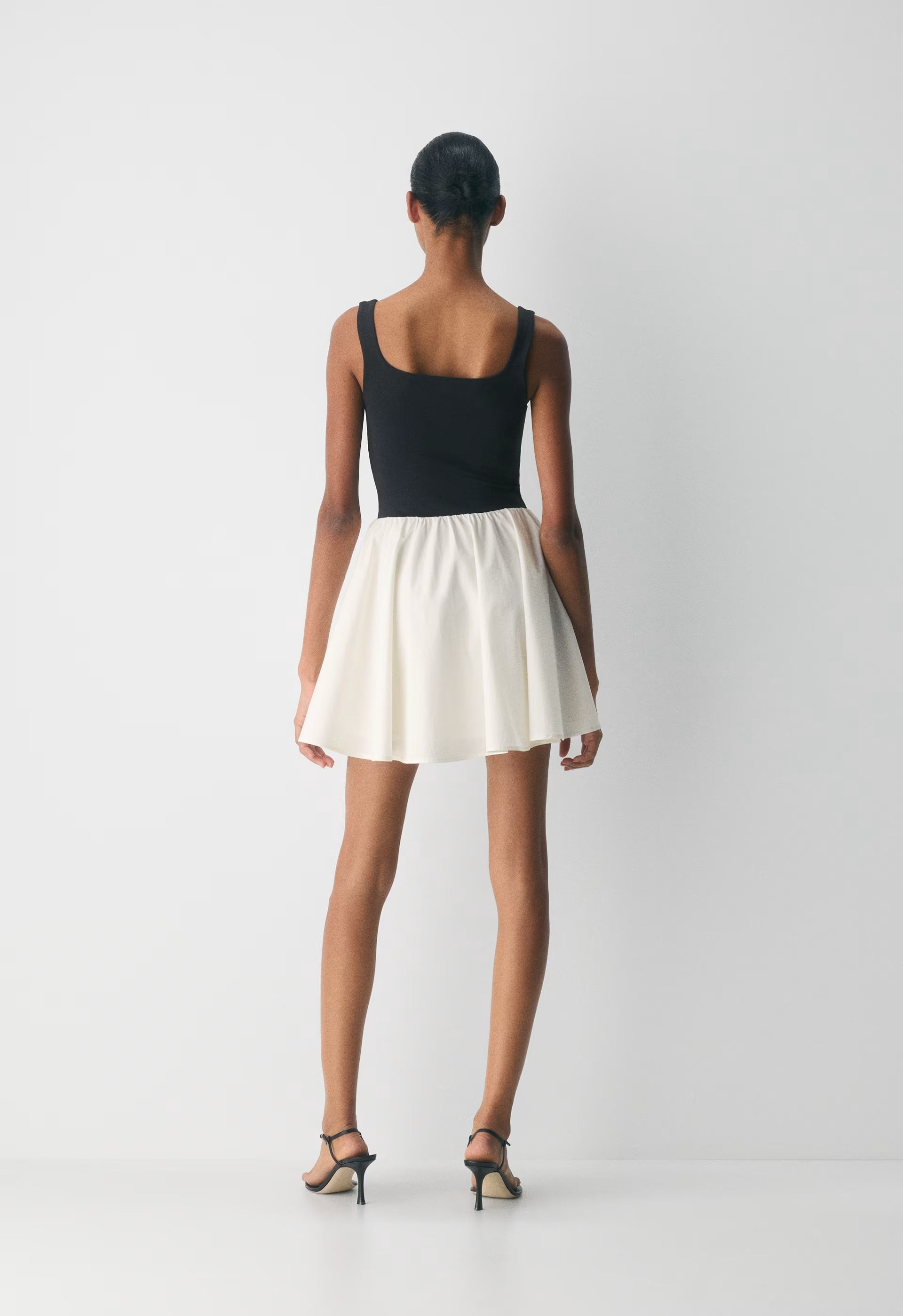 Revive Poplin Mini Dress - LIGHT BIRCH/BLACK