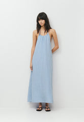 Sunpost Linen Halter Dress - MITCHELL ST CNFWR B/W