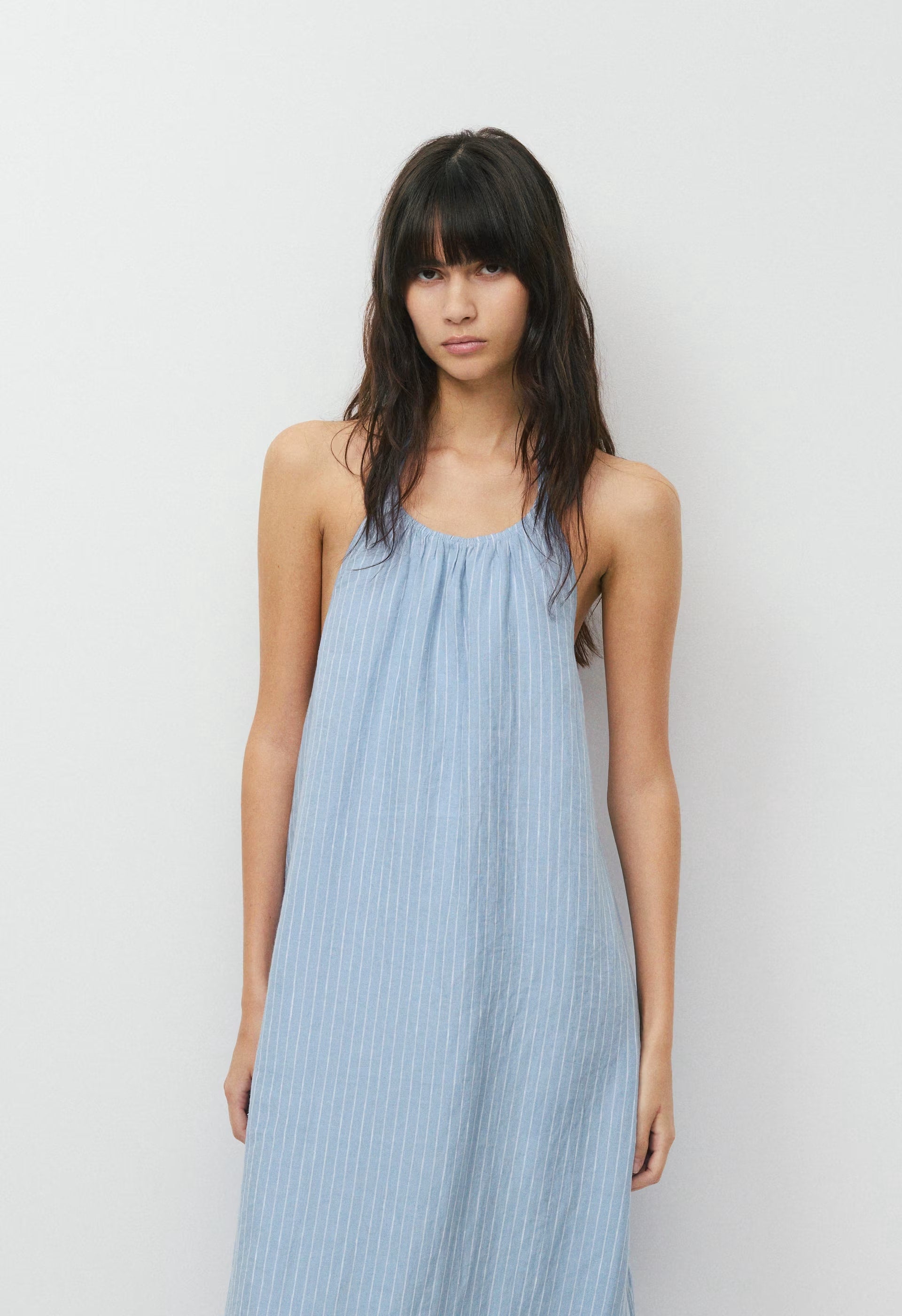 Sunpost Linen Halter Dress - MITCHELL ST CNFWR B/W
