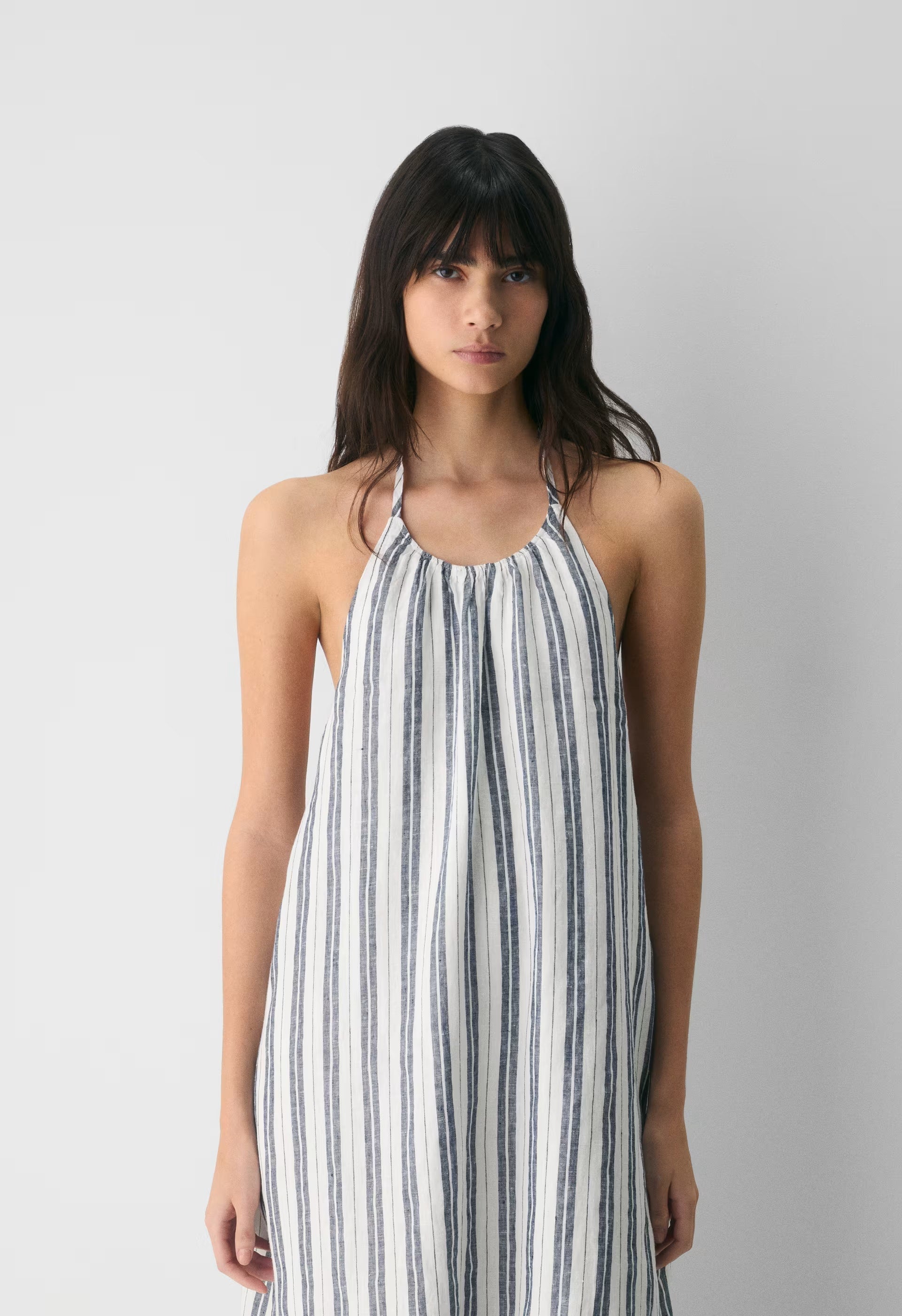 Sunpost Linen Halter Dress - LS STRP OK/ADMRL