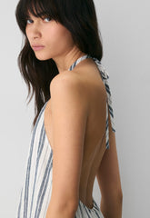 Sunpost Linen Halter Dress - LS STRP OK/ADMRL