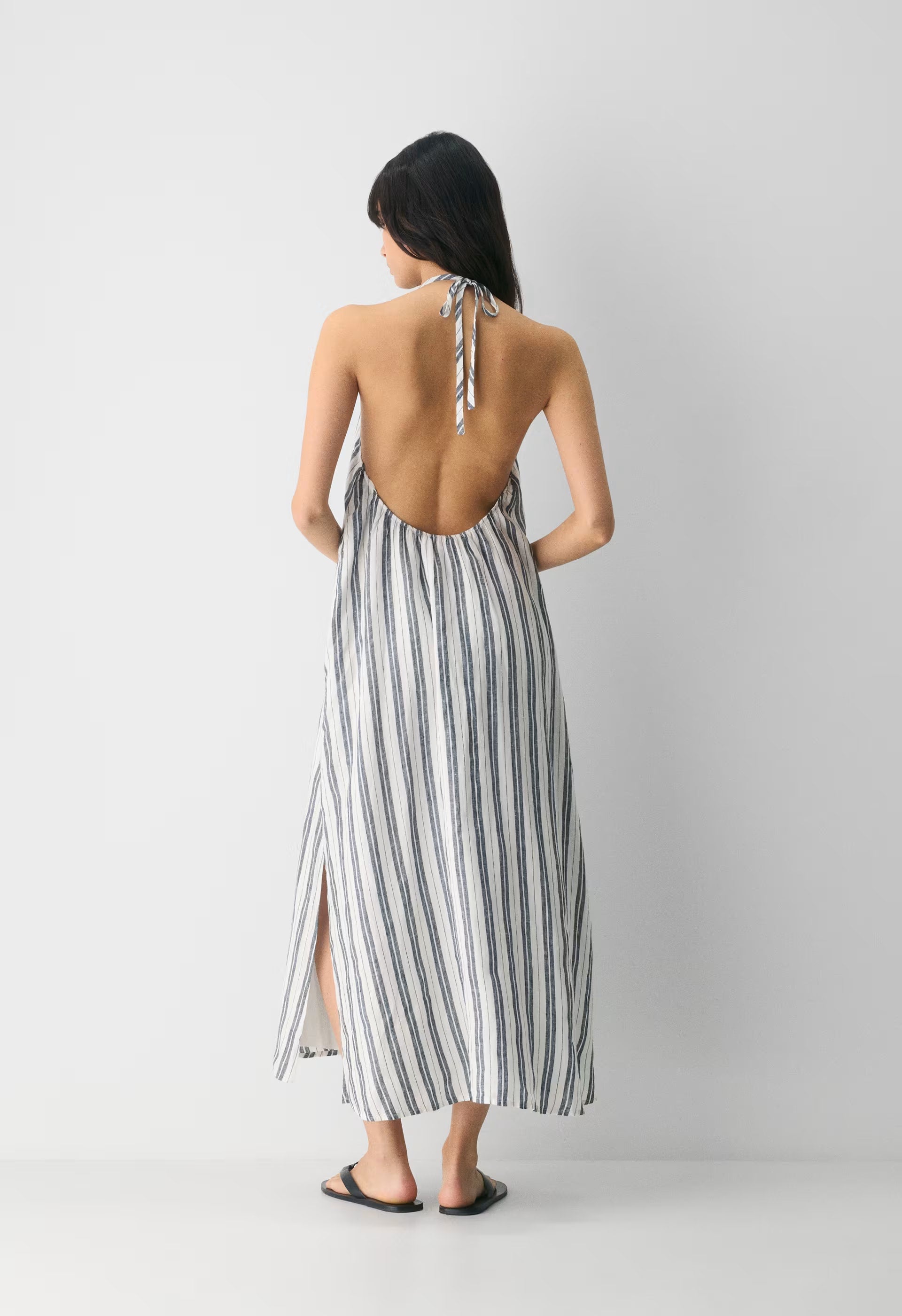 Sunpost Linen Halter Dress - LS STRP OK/ADMRL