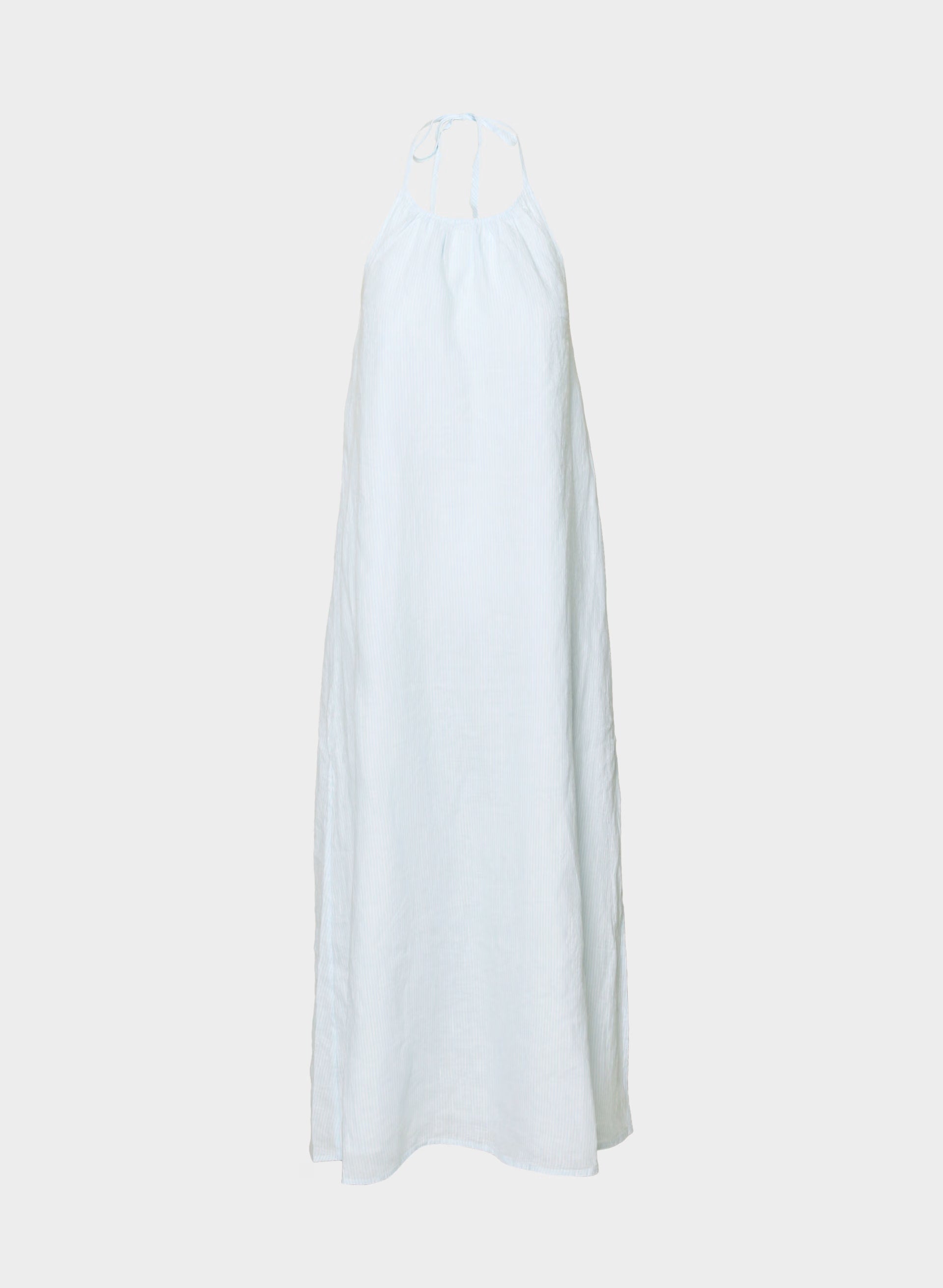 Sunpost Linen Halter Dress - VLABLU/BRGTWHT