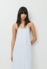 Sunpost Linen Halter Dress - VLABLU/BRGTWHT