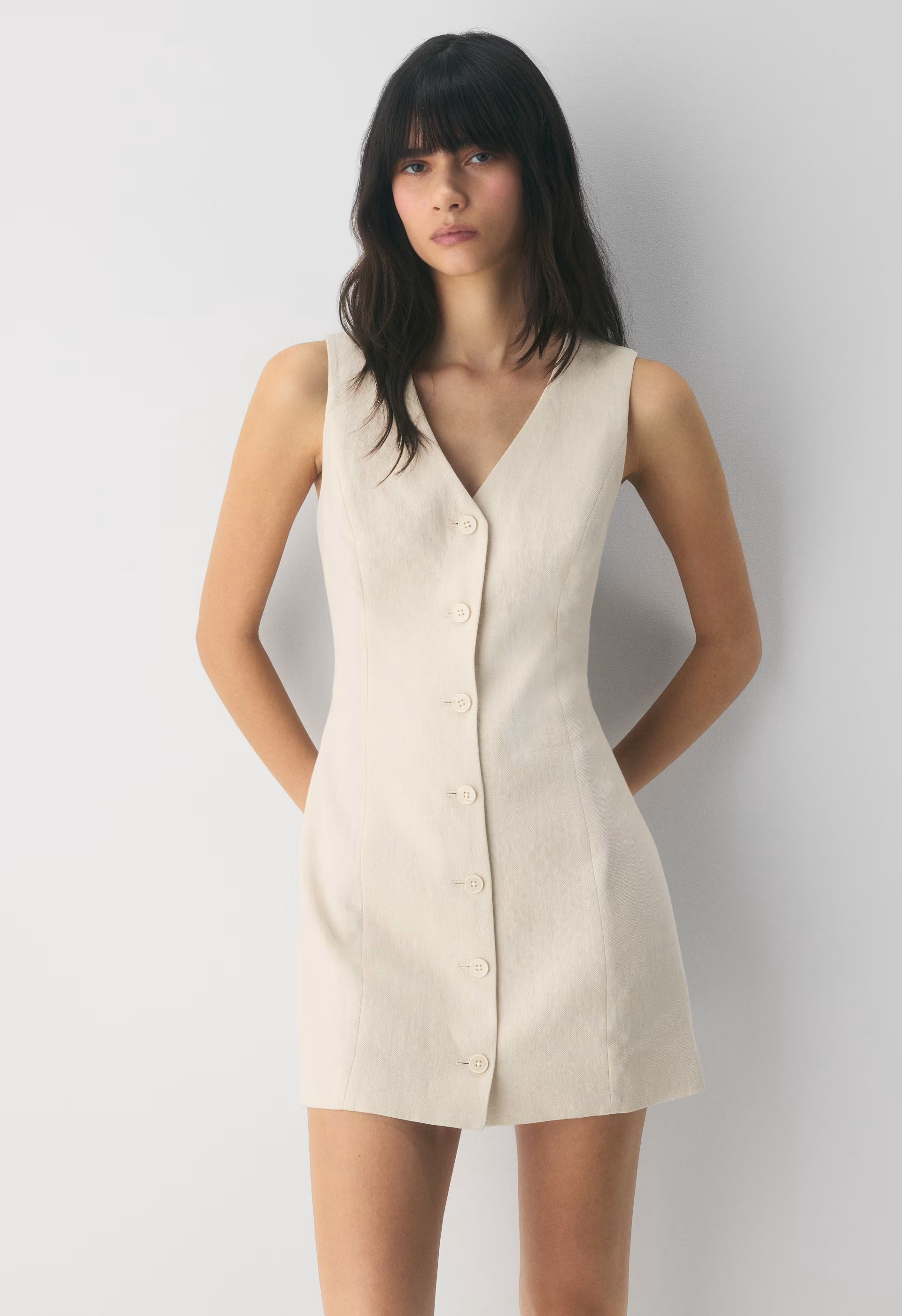Aria Dress - PowerLinen™ - COOL BEIGE