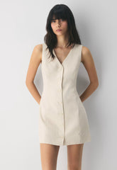 Aria Dress - PowerLinen™ - COOL BEIGE