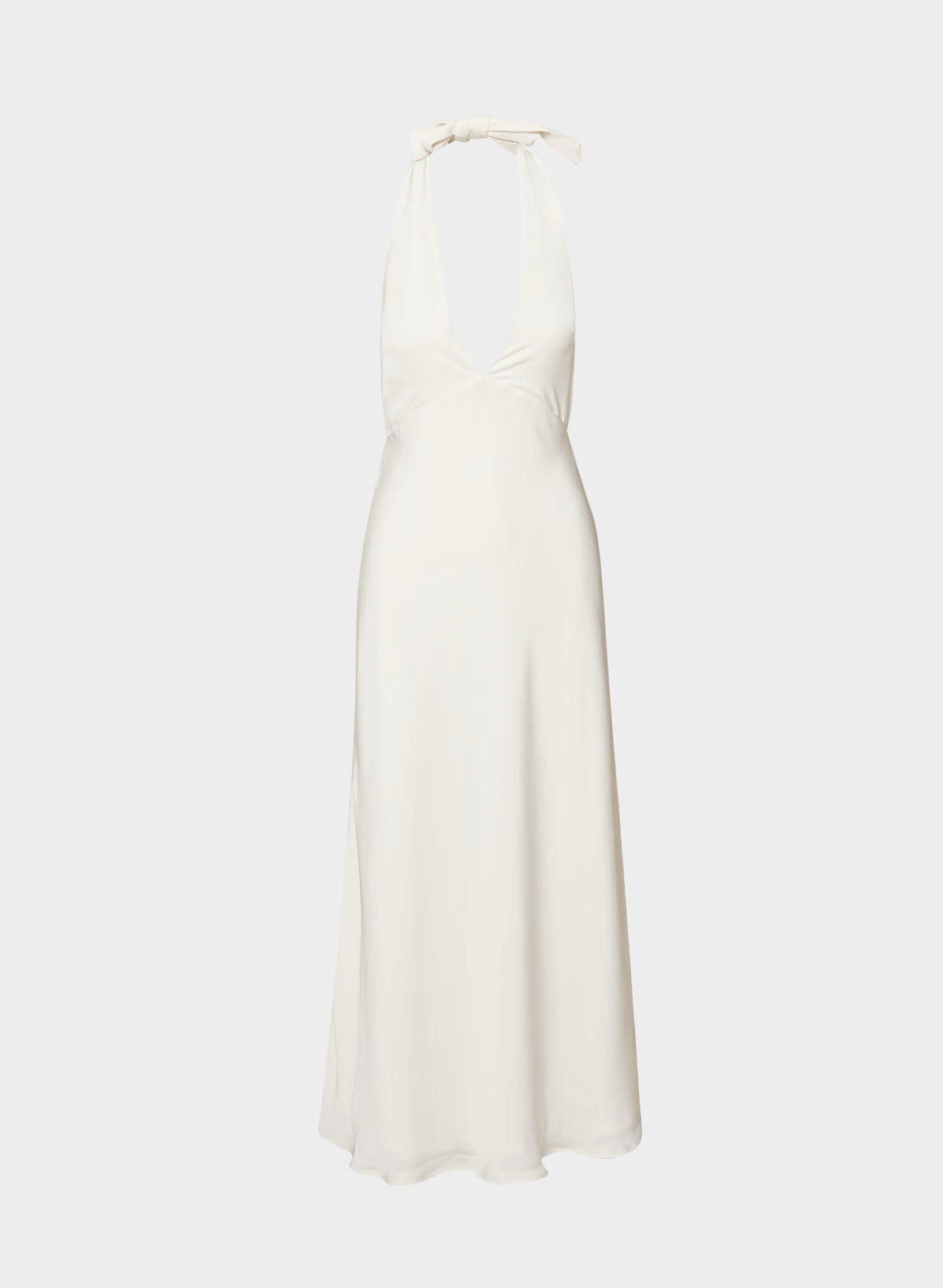 Nightscape Satin Halter Dress - LIGHT BIRCH
