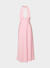 Nightscape Satin Halter Dress - MILKSHAKE PINK
