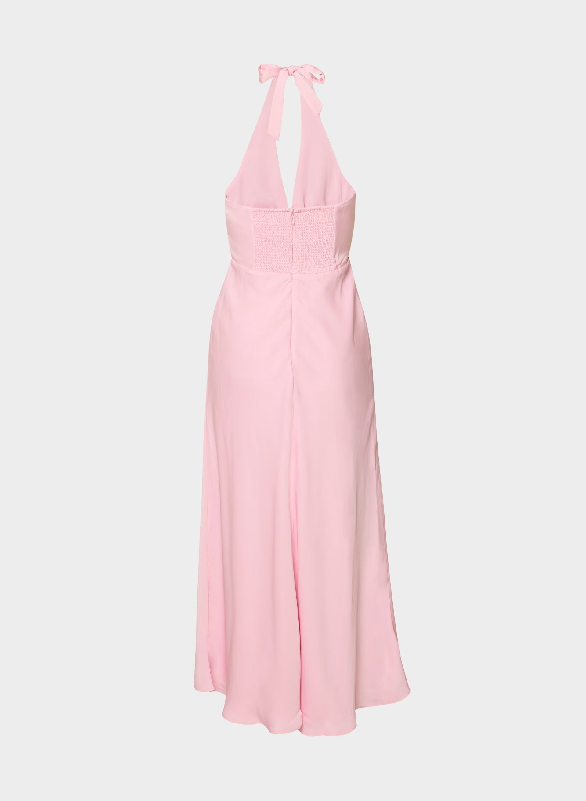Nightscape Satin Halter Dress - MILKSHAKE PINK