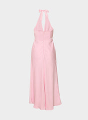 Nightscape Satin Halter Dress - MILKSHAKE PINK