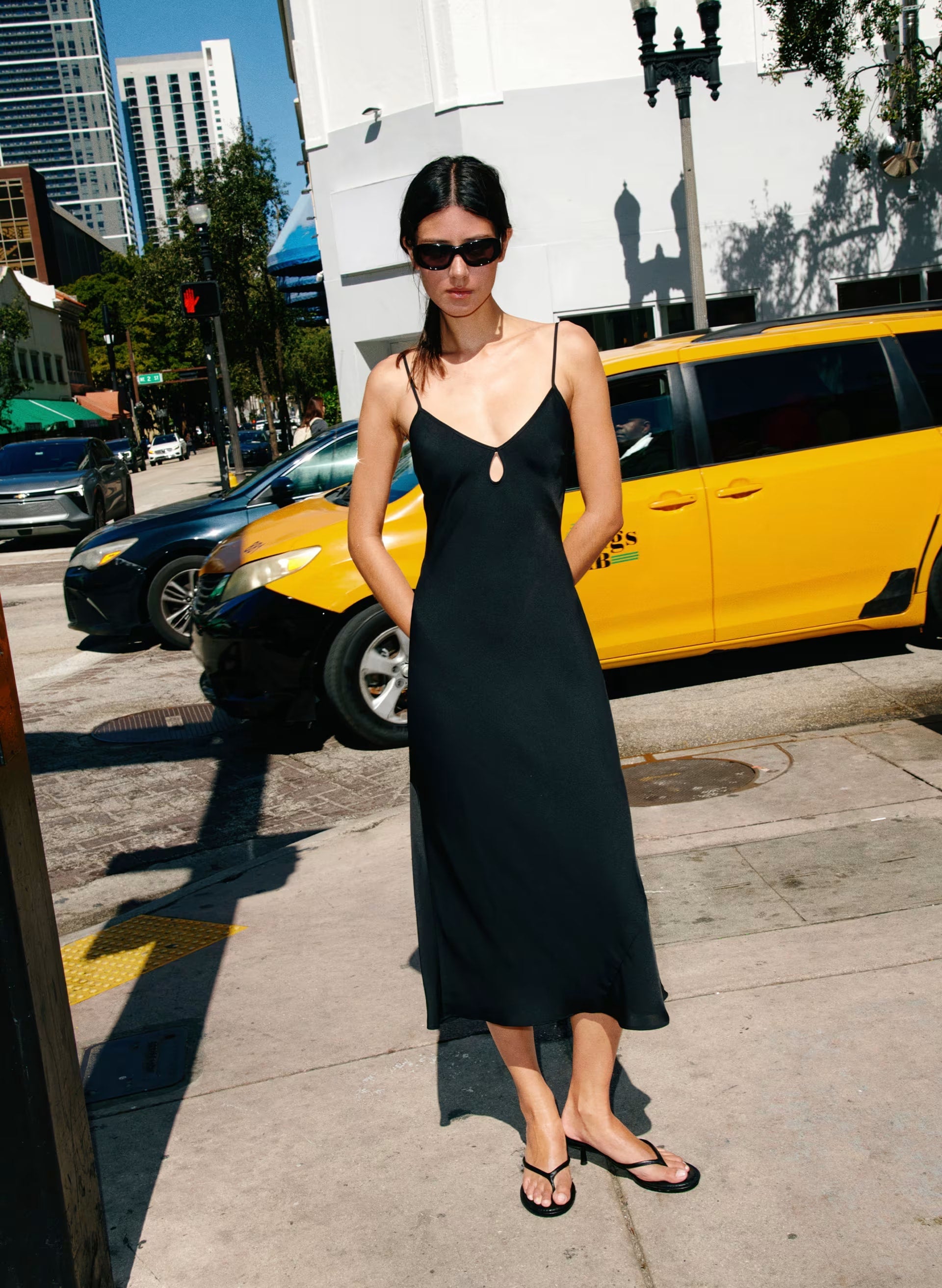 Duskfall Satin Dress - BLACK