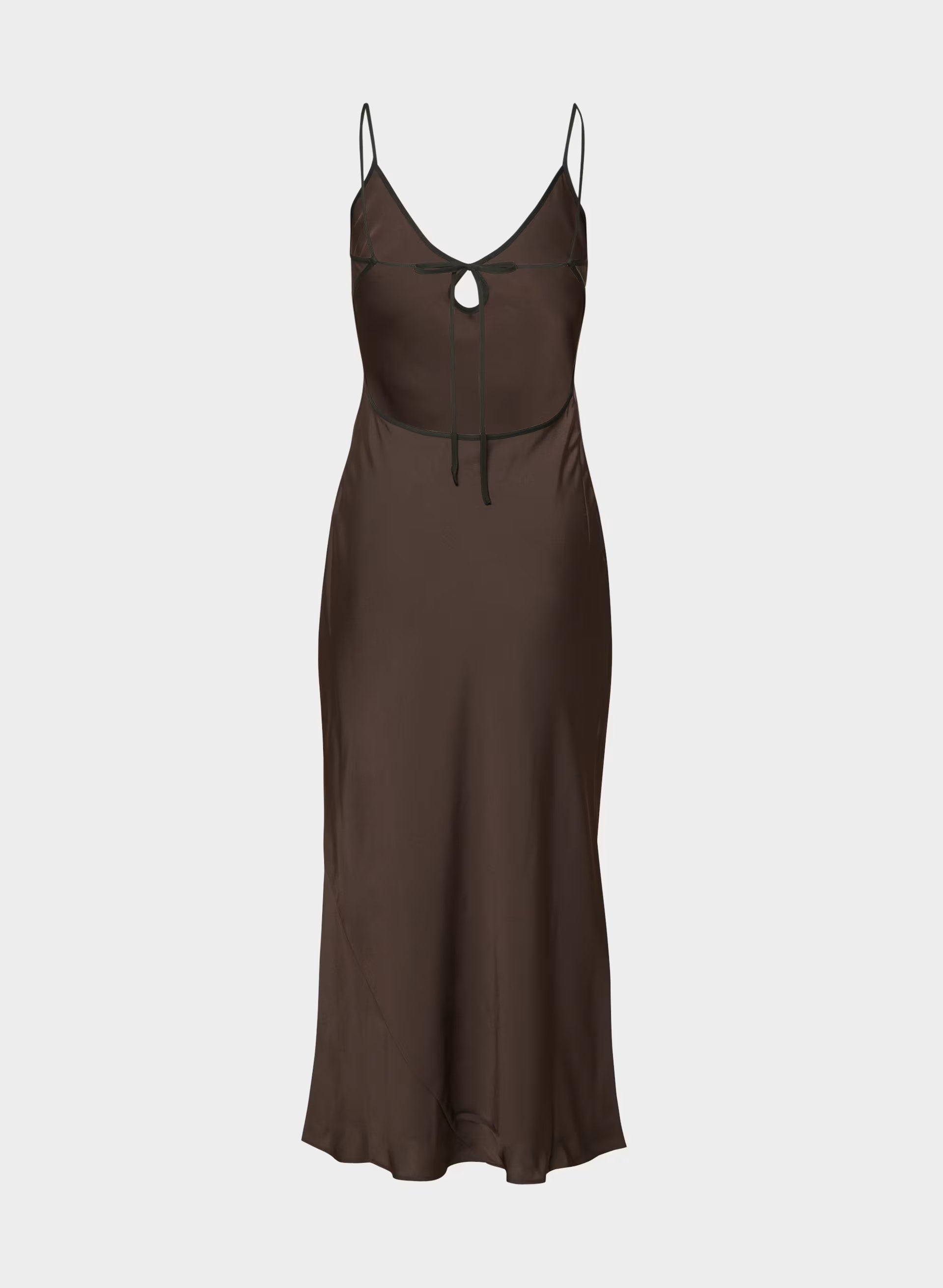 Duskfall Satin Dress - RICH MOCHA BROWN/BLACK