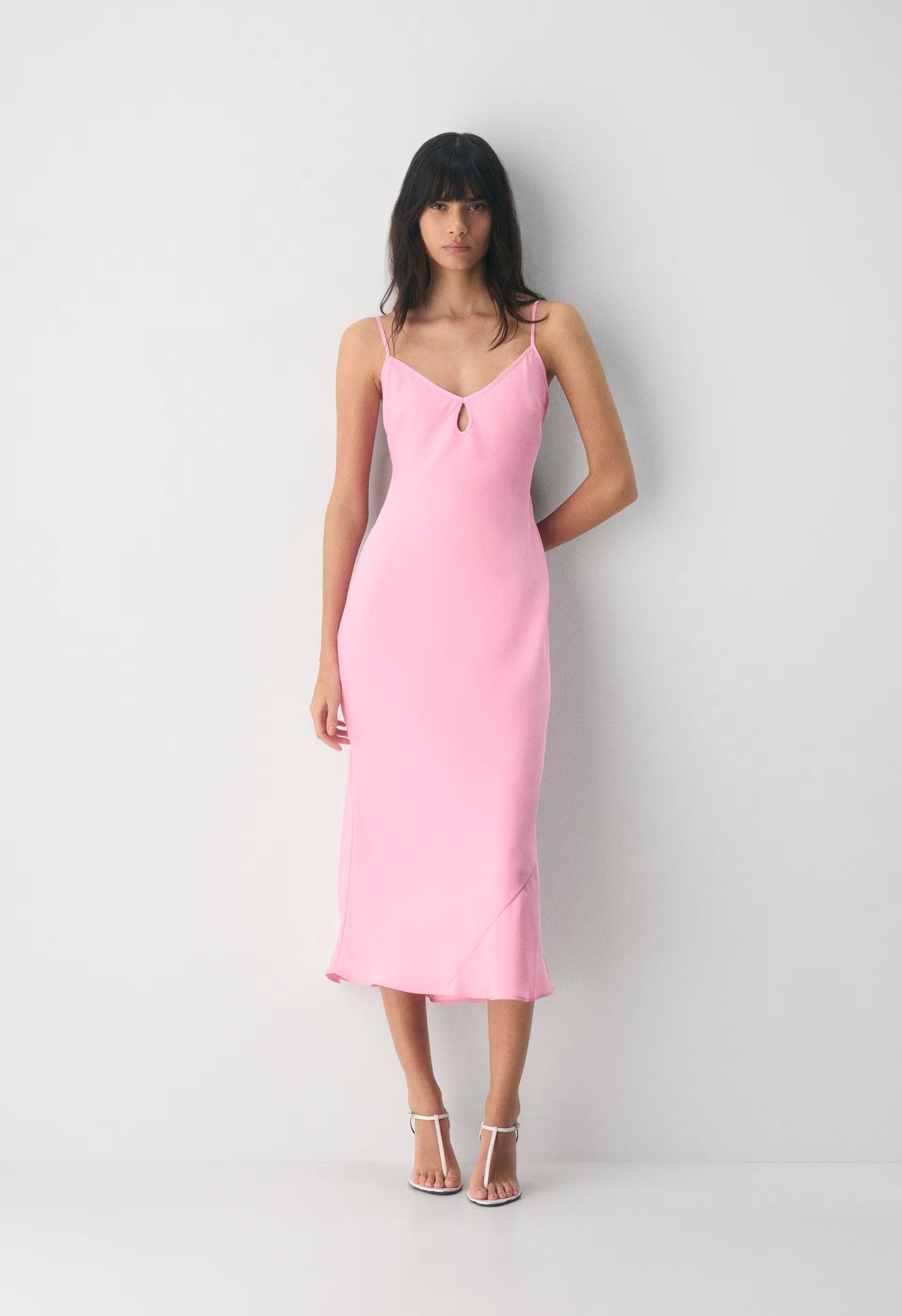 Duskfall Satin Dress - JELLYBEAN PINK