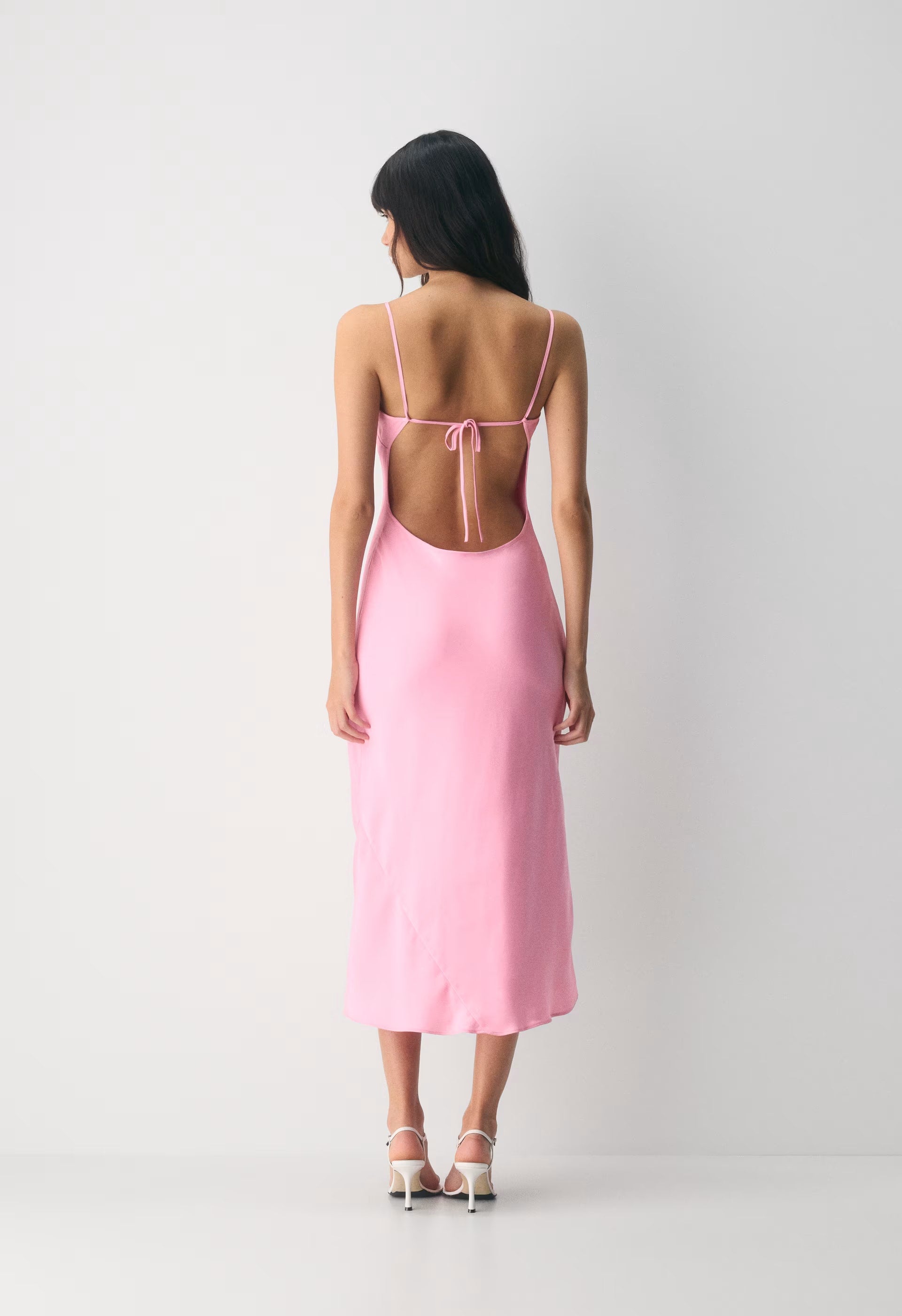 Duskfall Satin Dress - JELLYBEAN PINK