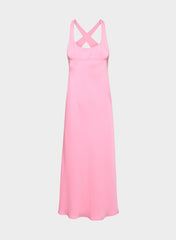 Candela Satin Dress - JELLYBEAN PINK