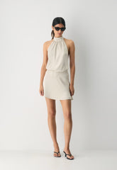 Posse Satin Dress - MATTE PEARL