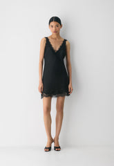 Suite Satin Dress - BLACK/BLACK