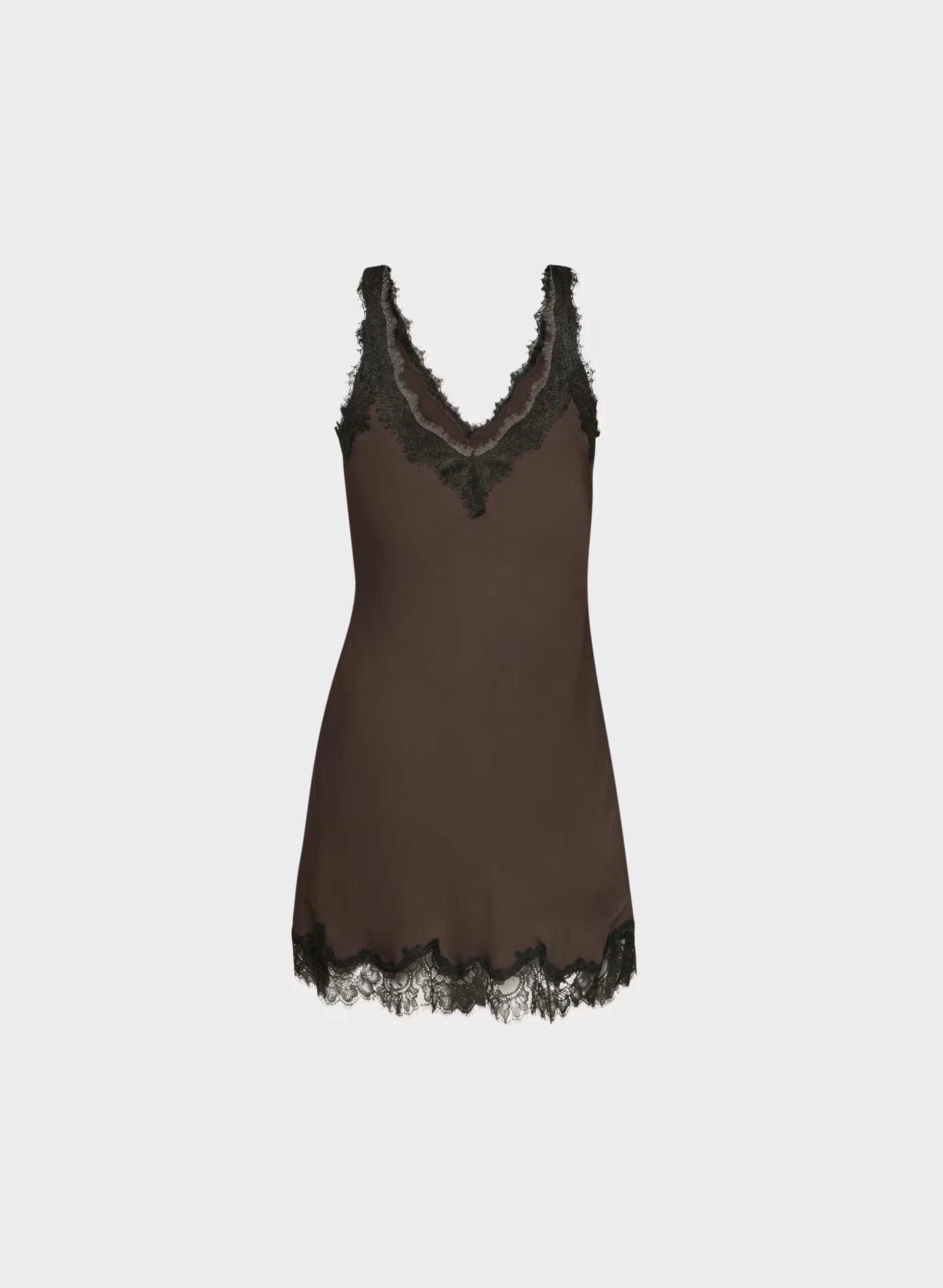 Suite Satin Dress - RICH MOCHA BROWN/BLACK