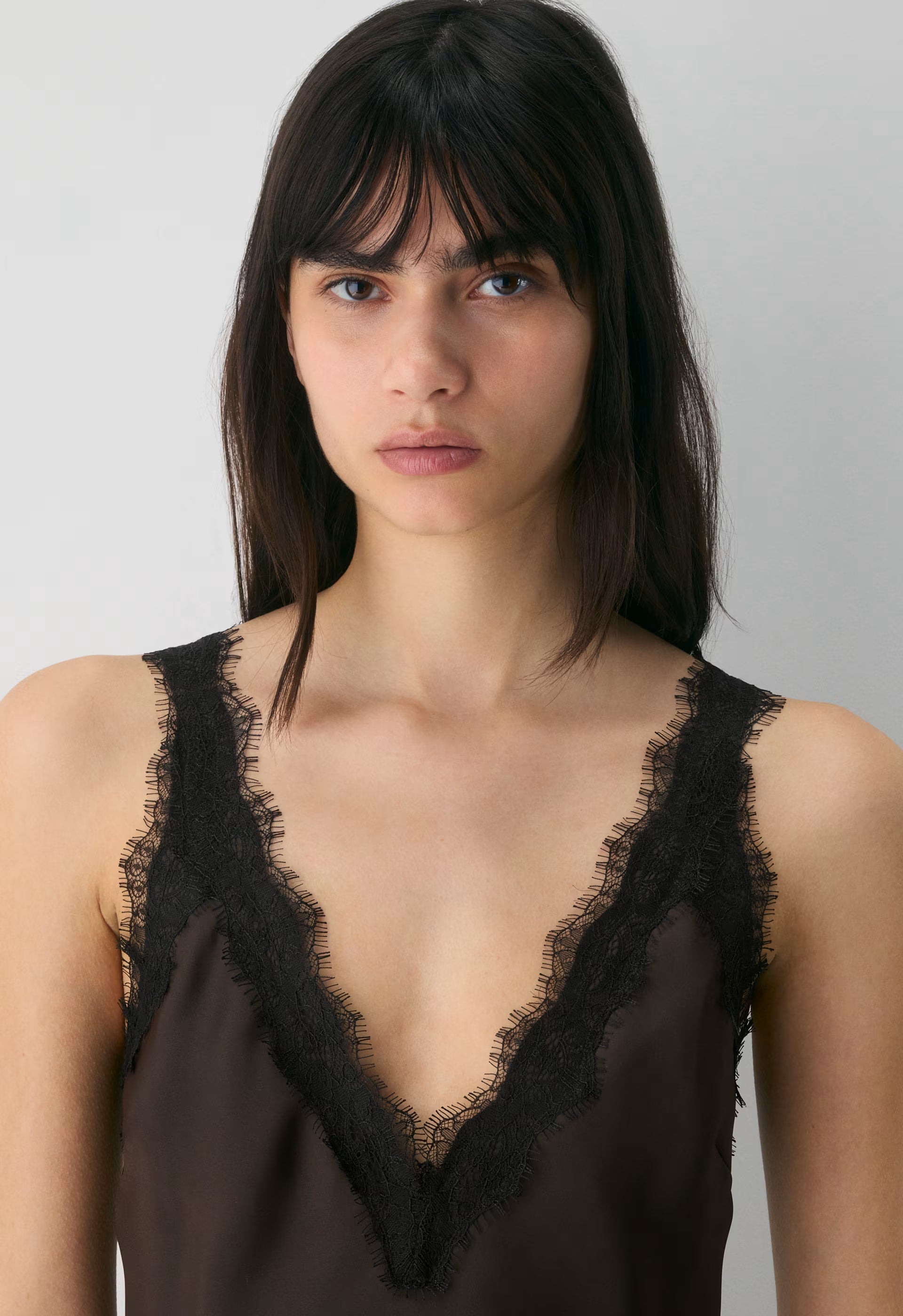 Suite Satin Dress - RICH MOCHA BROWN/BLACK