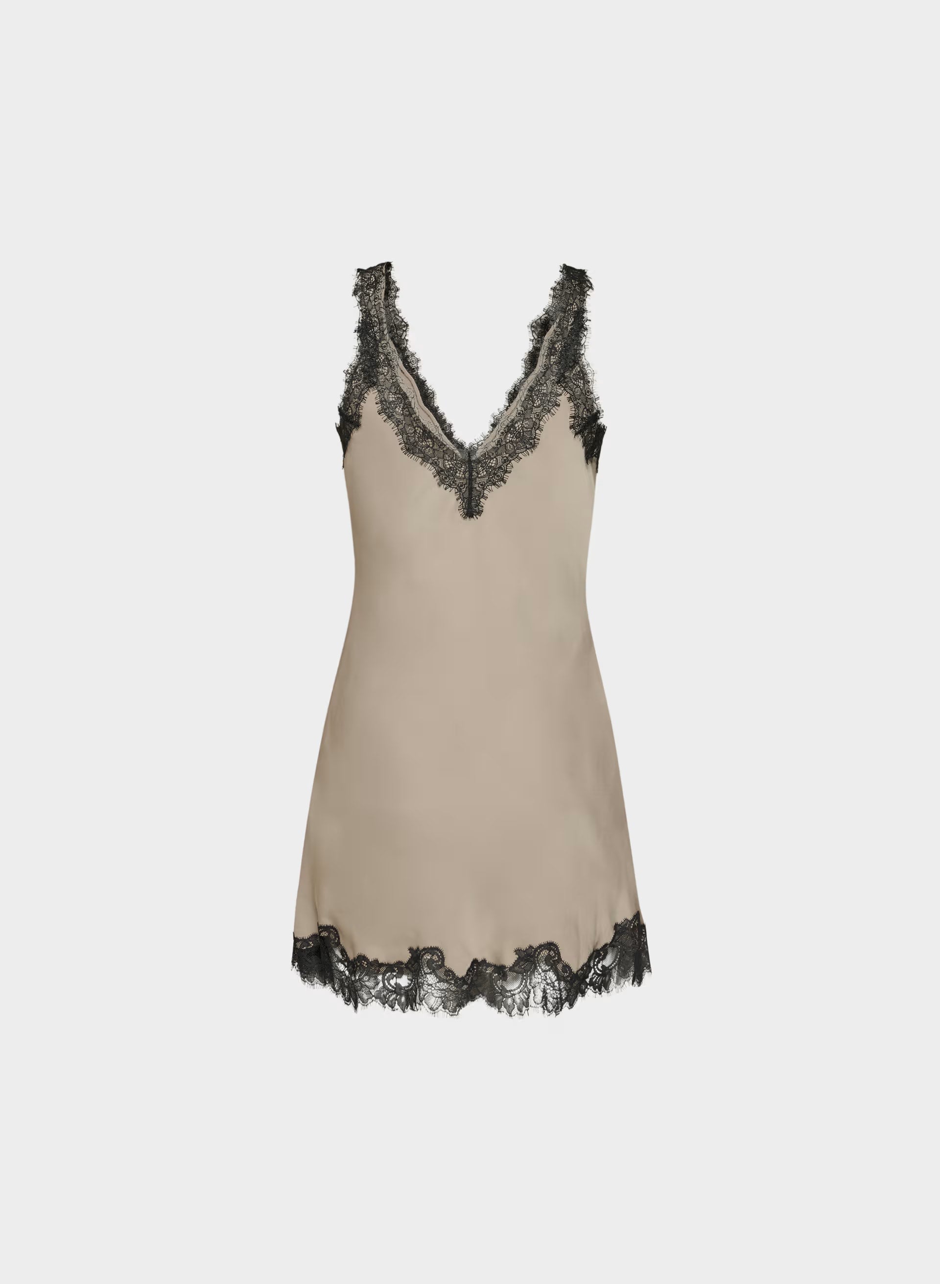 Suite Satin Dress - NOMAD TAUPE/BLACK