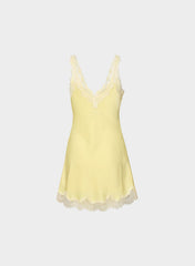 Suite Satin Dress - LEMONADE/LIGHT BIRCH