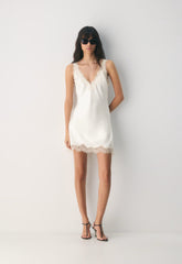 Suite Satin Dress - LT BR/SPKLG CHMPGN