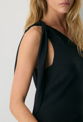 Champagne Satin Dress - BLACK