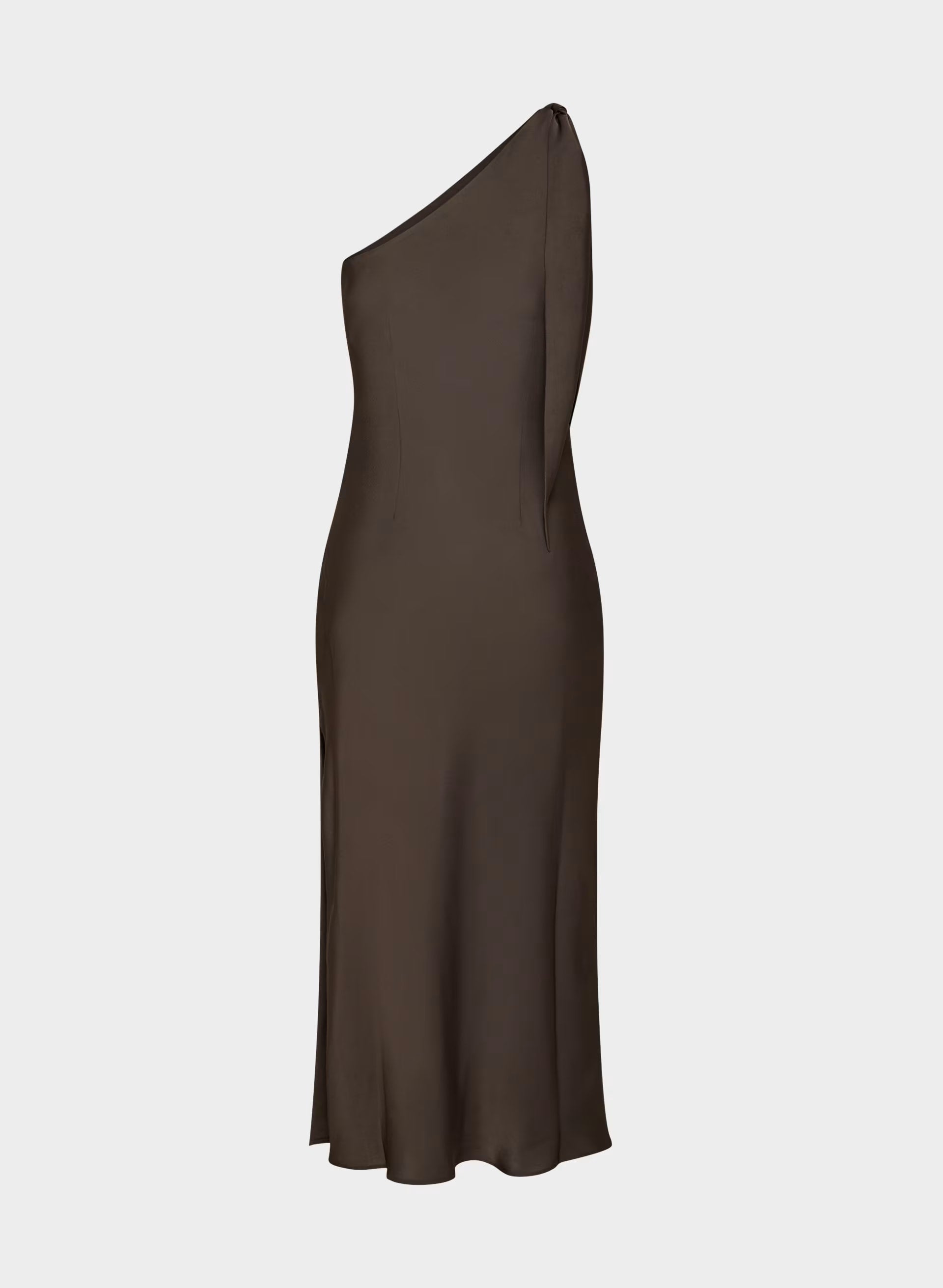 Champagne Satin Dress - RICH MOCHA BROWN