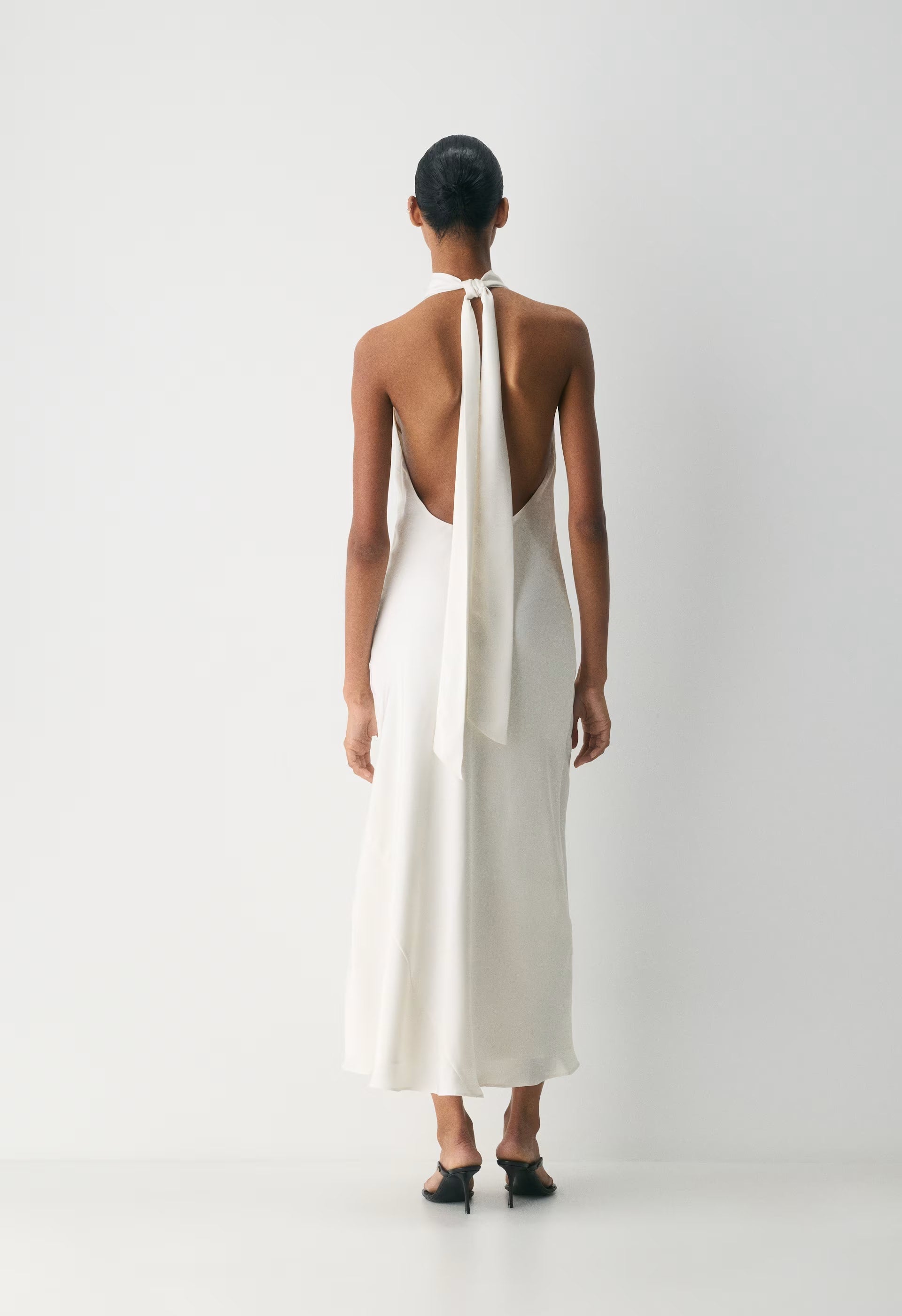 Tidal Satin Halter Dress - MIDDAY BLUE