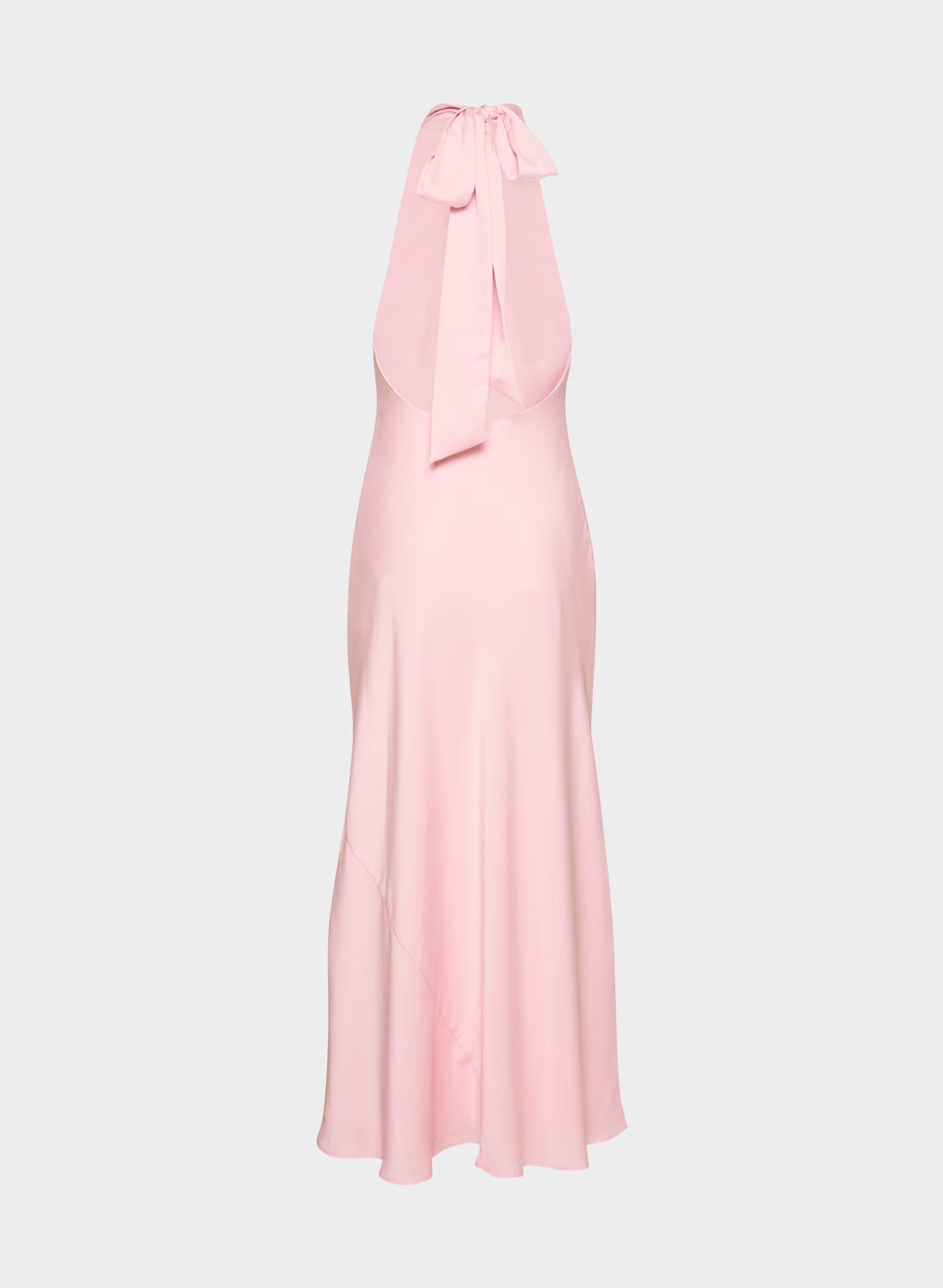 Tidal Satin Halter Dress - MILKSHAKE PINK