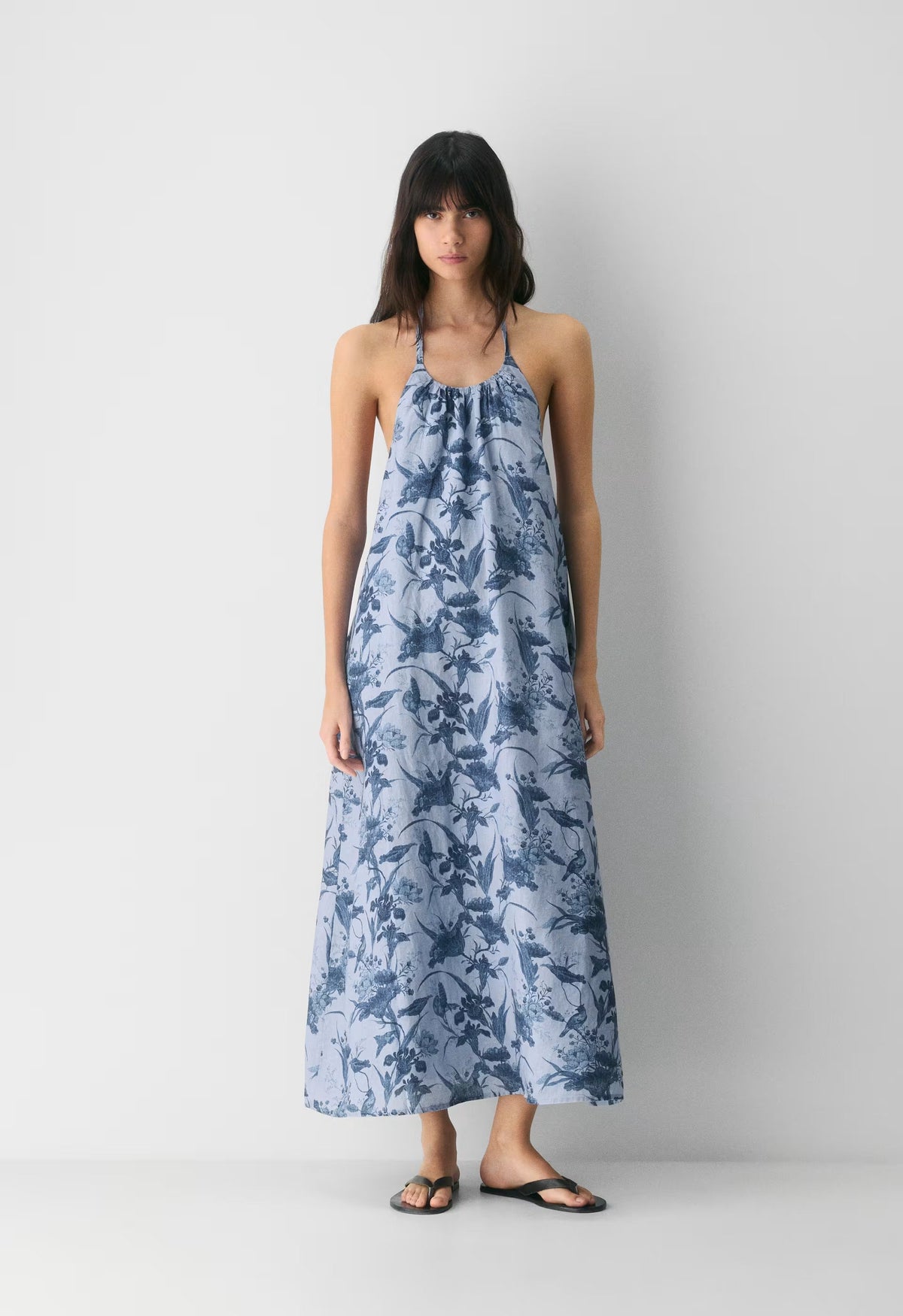 Sunpost Linen Halter Dress - BL/ADMRL