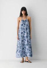 Sunpost Linen Halter Dress - BL/ADMRL