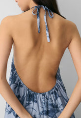 Sunpost Linen Halter Dress - BL/ADMRL