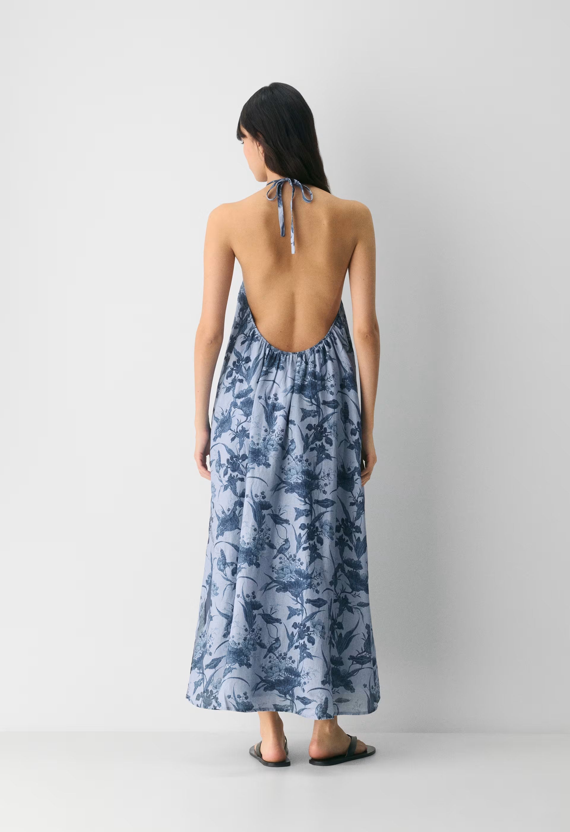 Sunpost Linen Halter Dress - BL/ADMRL