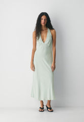 Hedgerow Halter Dress - AGAVE GREEN