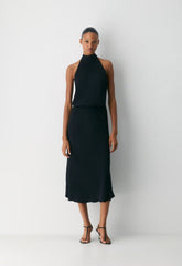 Central Halter Dress - BLACK