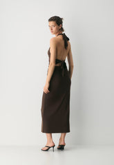 Smooth Matter™ Jazzroom Halter Dress - RICH MOCHA BROWN