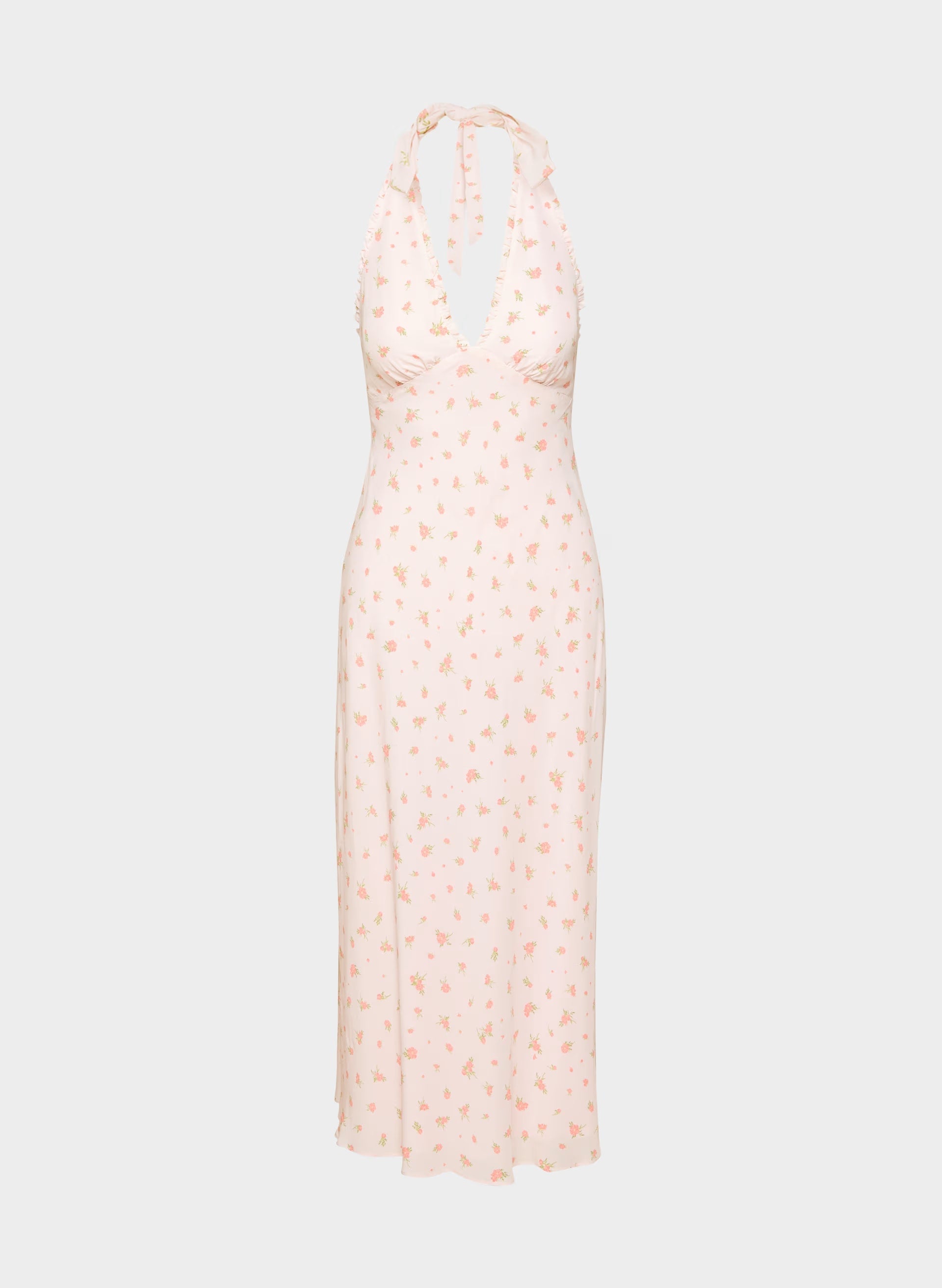 Hedgerow Halter Dress - PALE PEACH/PINK