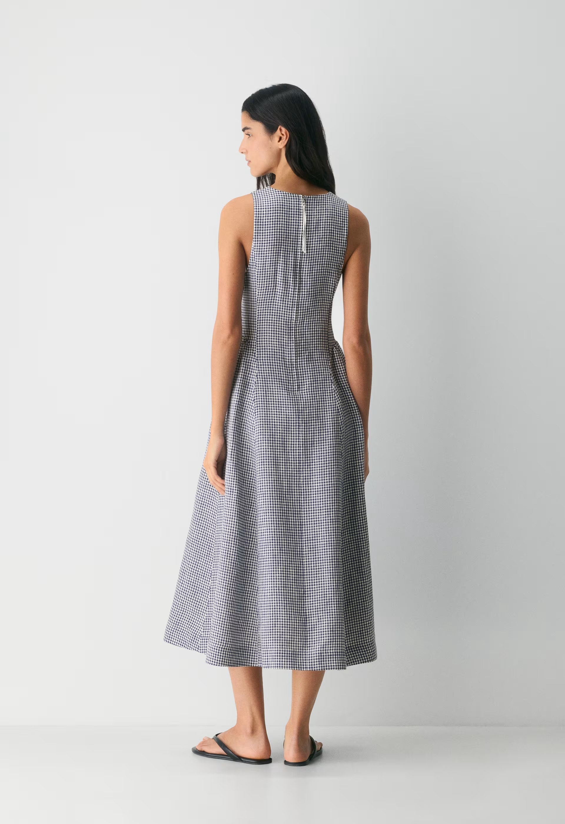 Countess Linen Dress - SRPN CK LT BRH/HBR NVY