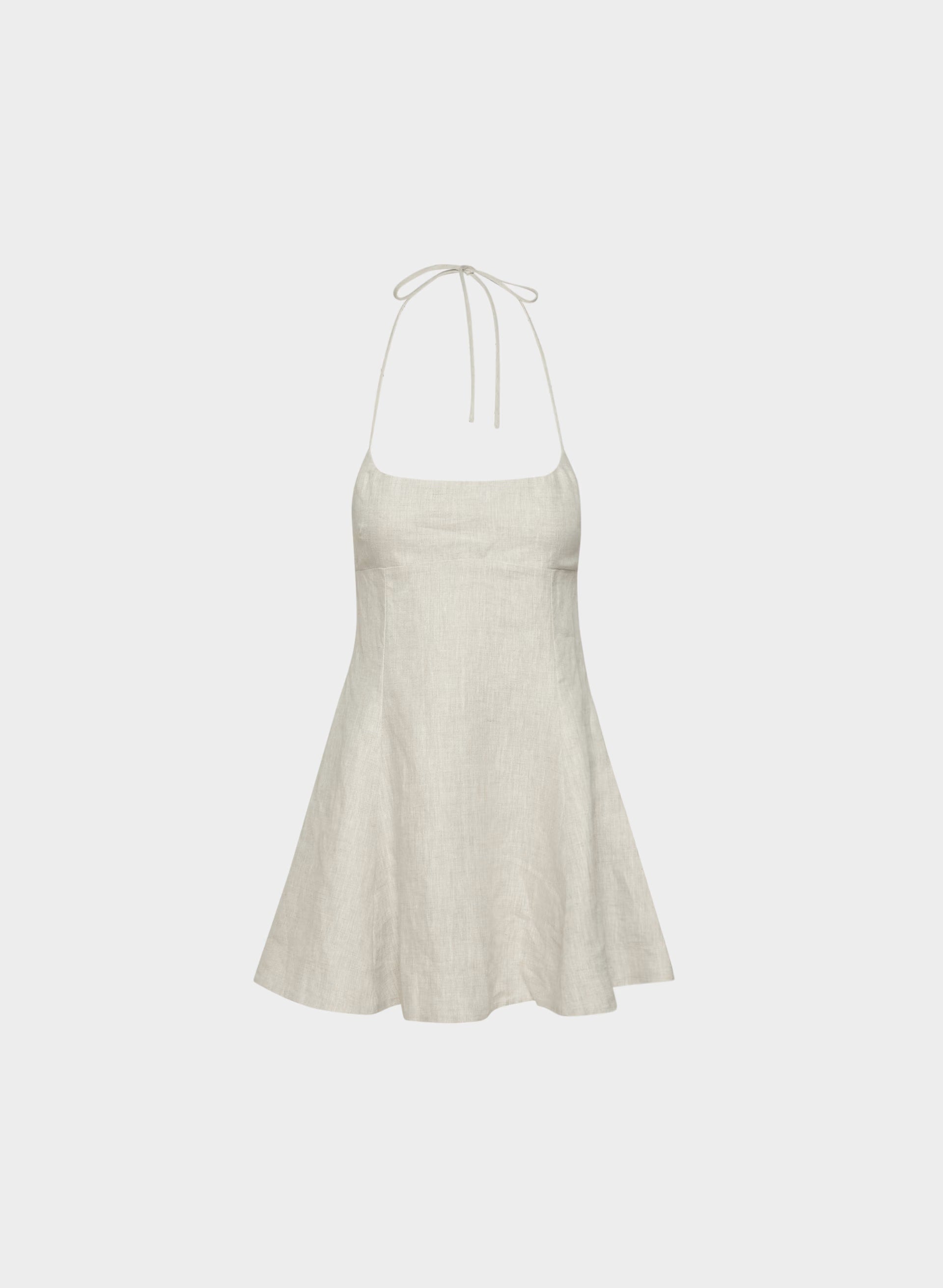 Abundance Linen Halter Dress - UNDYED ECRU