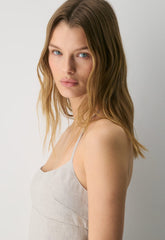 Abundance Linen Halter Dress - UNDYED ECRU