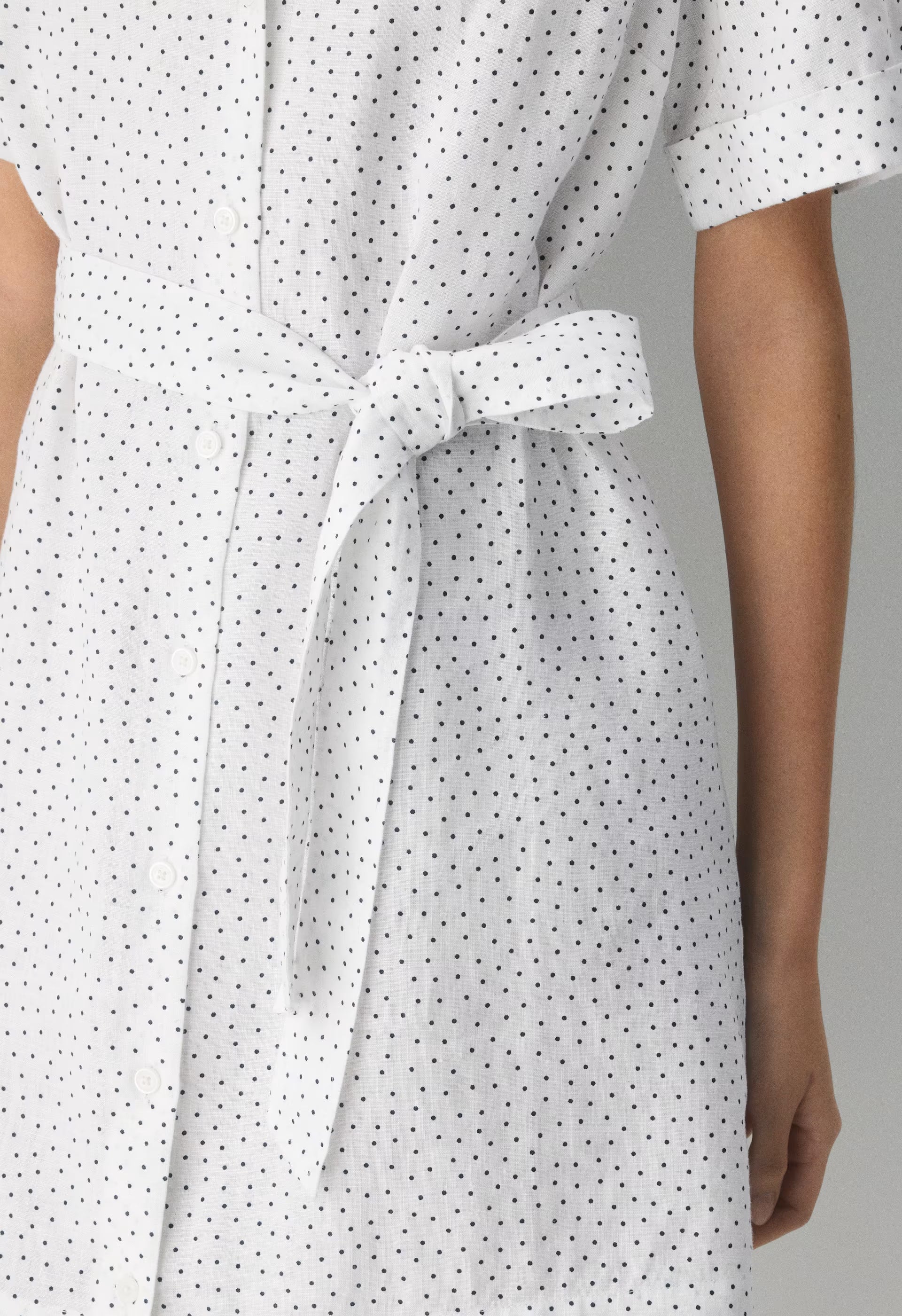 Eleta Linen Mini Dress - WHITE/ ADMIRAL